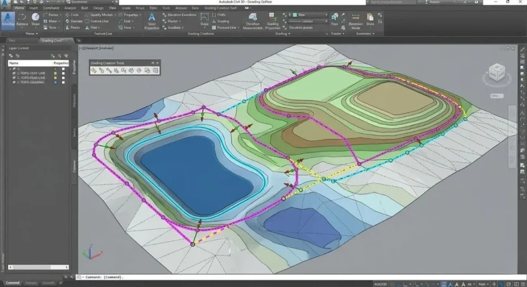 Koriscenje Feature lines u civil 3d programu. Civil 3D kurs.