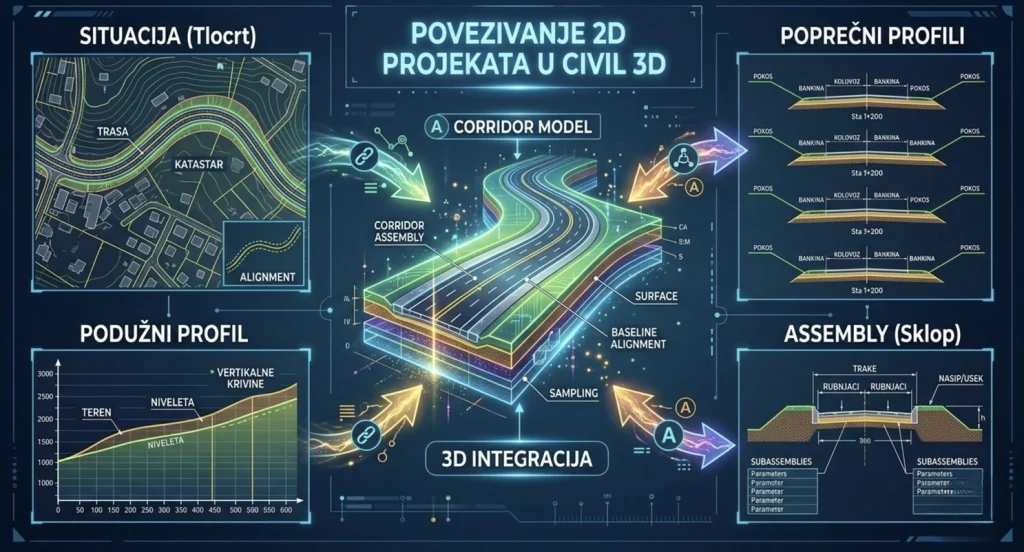 Primeri kako se civil 3d koristi u prkasi za izradu koridora - kurs za civil 3d.